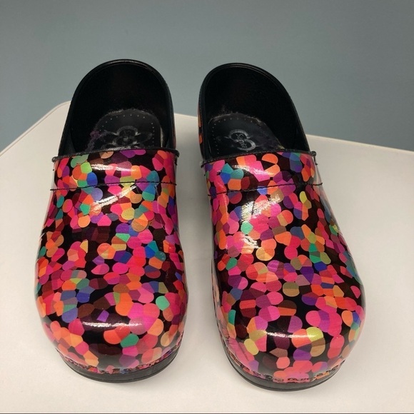 SANITA Sz 10 Scarlett Danish Design Clogs Colourful Pattern Sz 40 - Picture 8 of 9